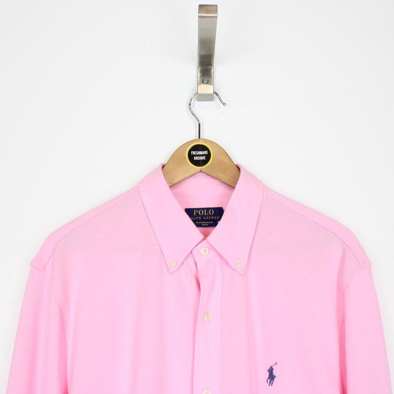 Polo Ralph Lauren Pink Long Sleeve Cotton Featherweight Mesh Shirt