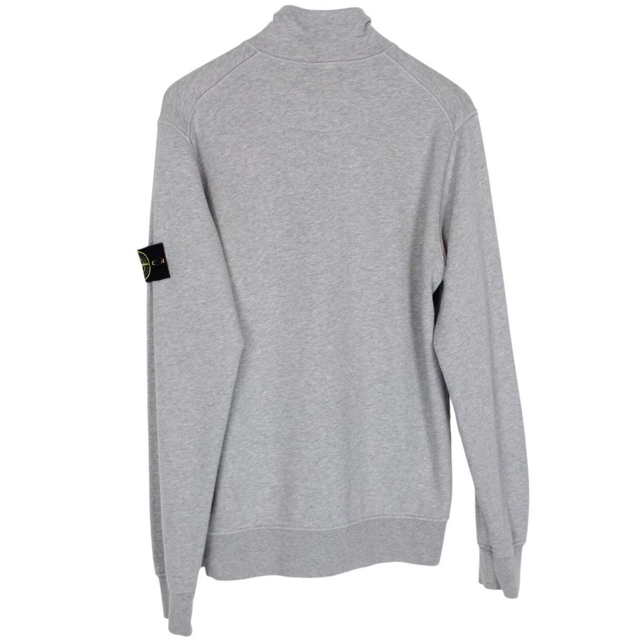 Stone Island SS 2022 Grey Cotton 1/4 Zip Sweatshirt Jumper