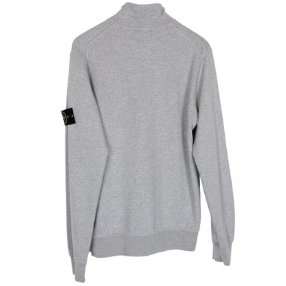 Stone Island SS 2022 Grey Cotton 1/4 Zip Sweatshirt Jumper