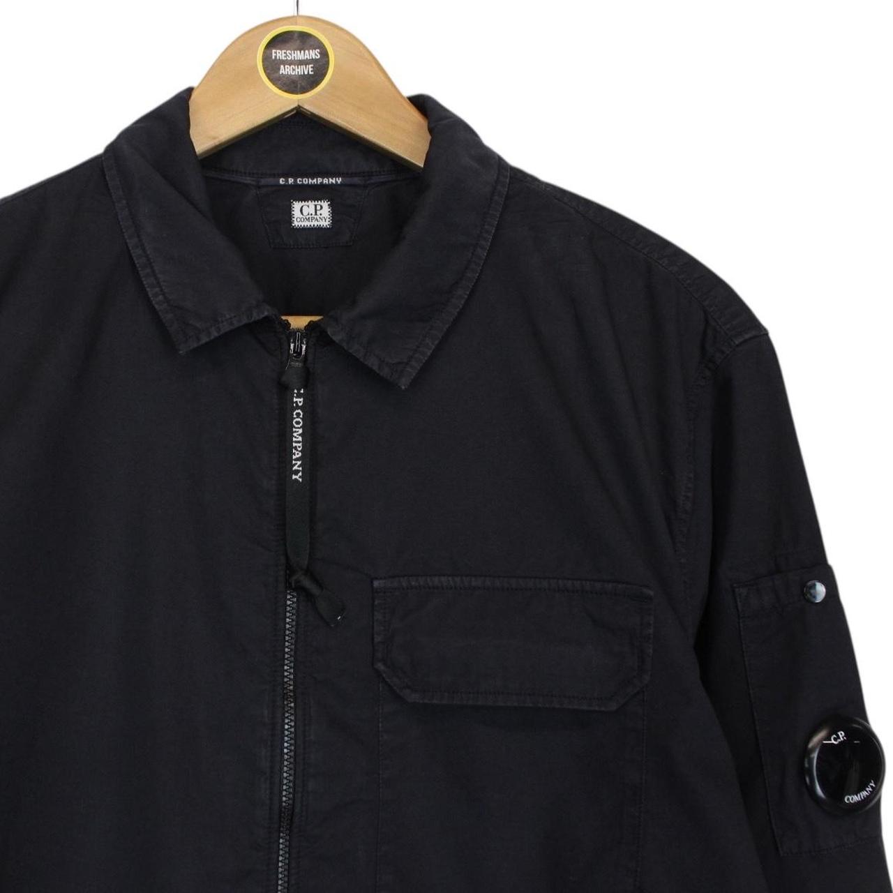 CP Company Black Full Zip Cotton Lens Overshirt Jacket