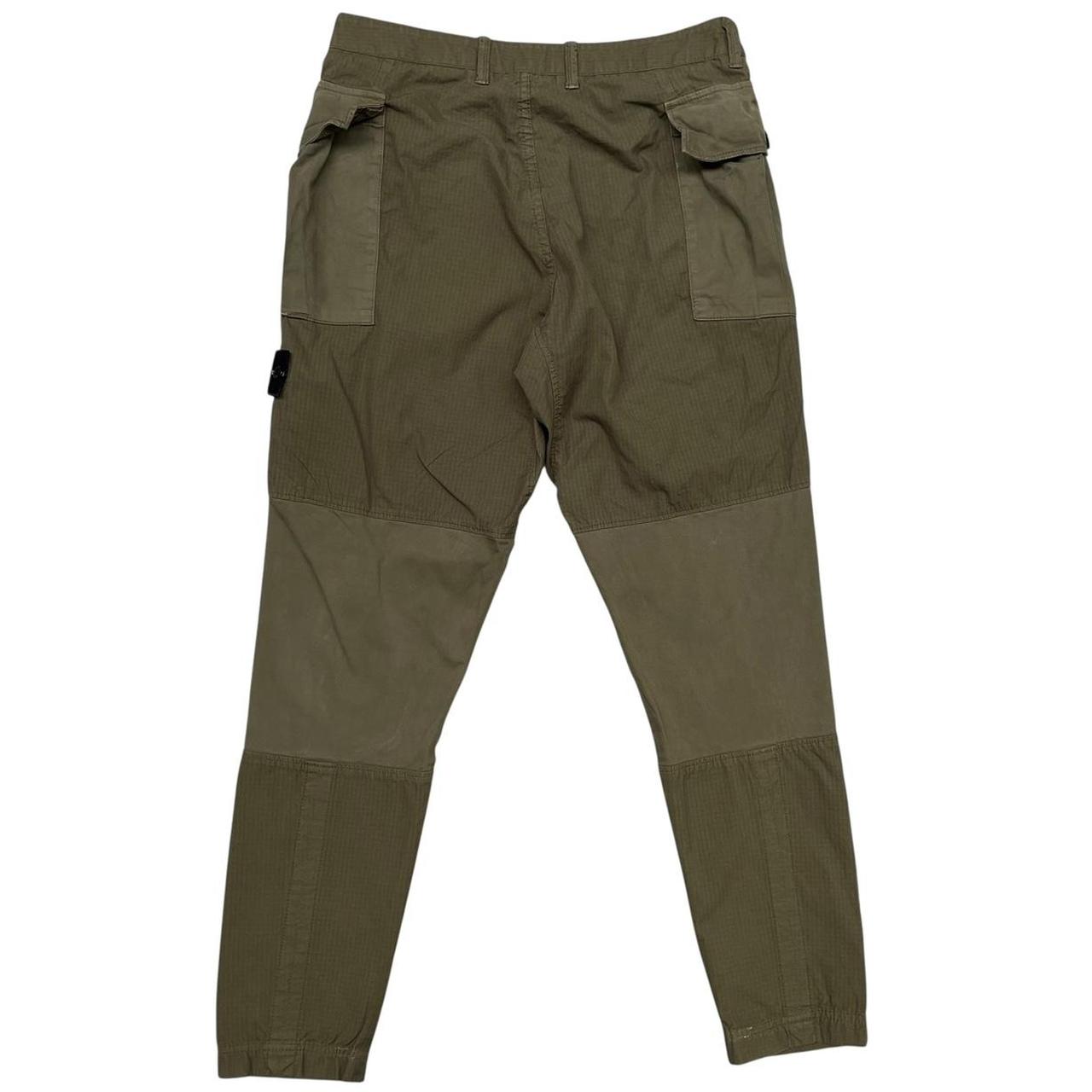 Stone Island AW 2019 Khaki Green RE-T Fit Ripstop Cargo Trousers