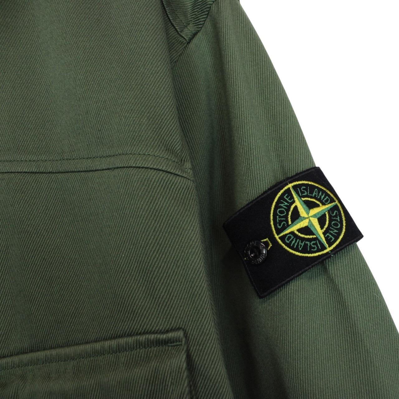 Stone Island AW 2021 Green 1/2 Zip Cotton Smock Jacket