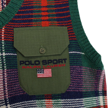 Polo Sport Ralph Lauren Multicoloured Plaid Wool Knit Sweater Vest