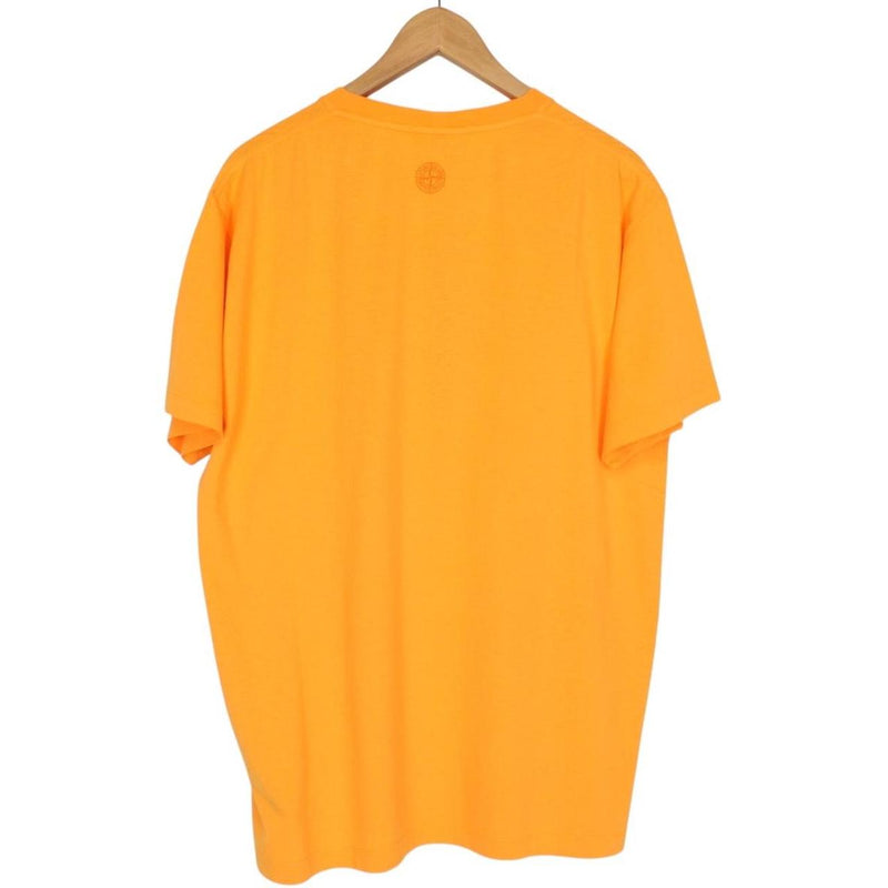 Stone Island SS 2023 Orange Abbreviation One Print Short Sleeve Cotton T-Shirt