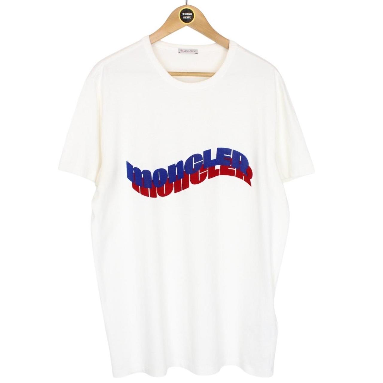 Moncler Maglia White Wave Logo Short Sleeve T-Shirt