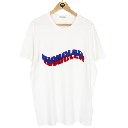 Moncler Maglia White Wave Logo Short Sleeve T-Shirt