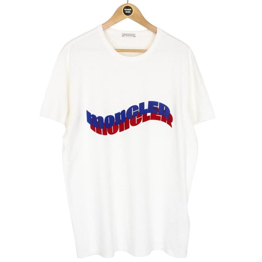 Moncler Maglia White Wave Logo Short Sleeve T-Shirt