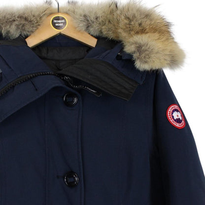 Canada Goose Navy Blue Rossclair Parka Down Coat with Fur Trim