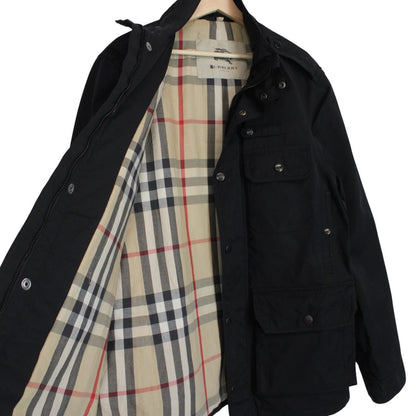 Burberry Black Nylon Blend Nova Check Multi Pocket Jacket
