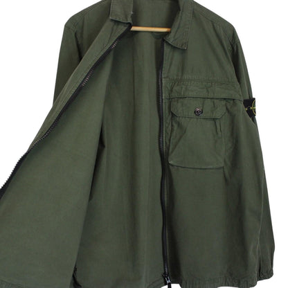 Stone Island AW 2020 Green Full Zip Cotton Overshirt Jacket