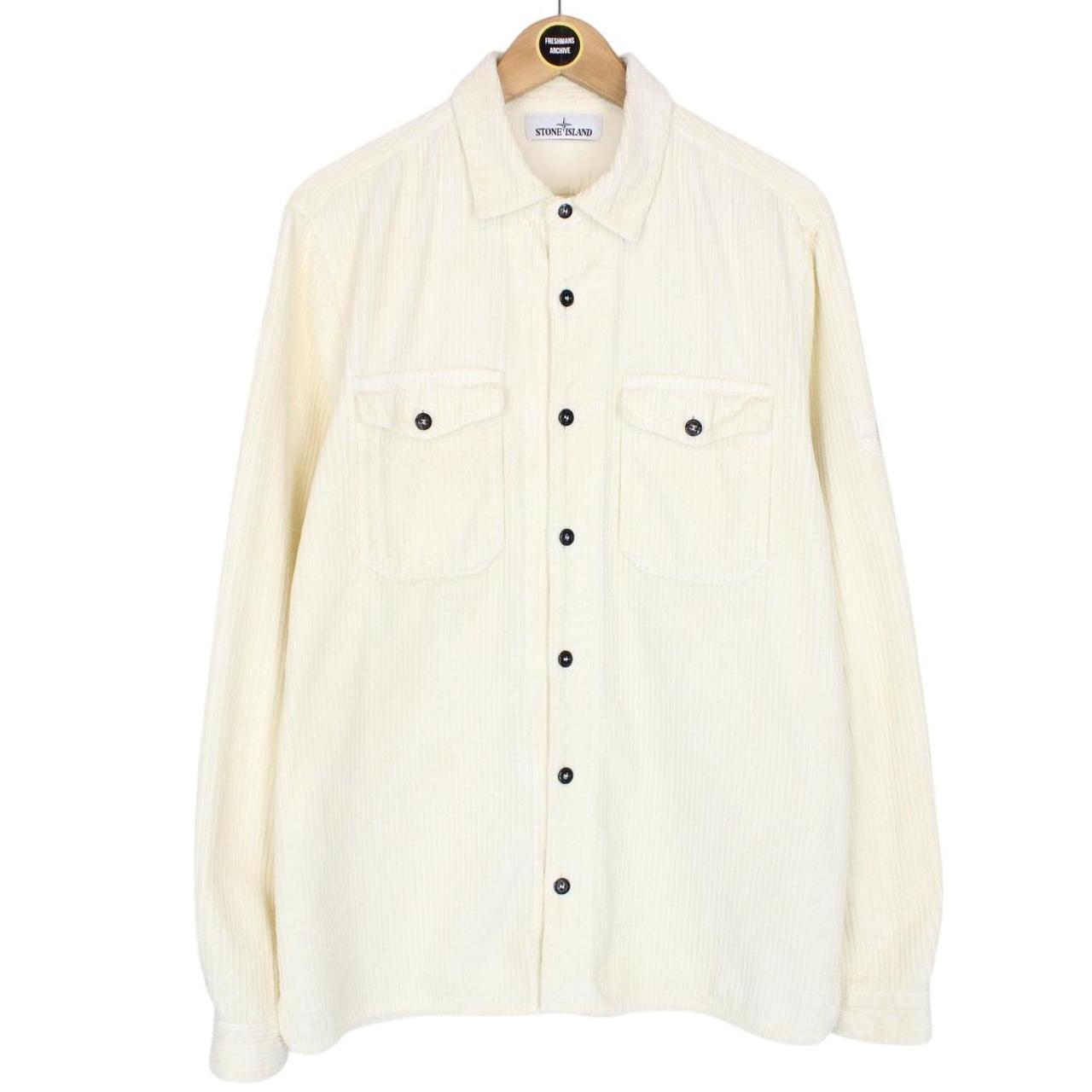 Stone Island AW 2020 Cream Long Sleeve Jumbo Corduroy Shirt