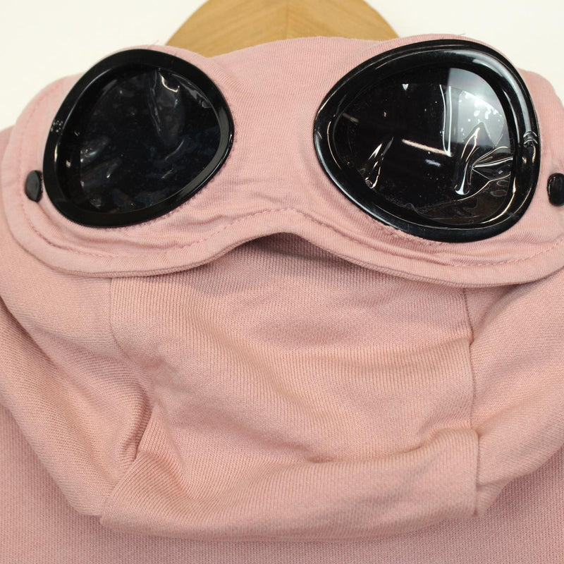 CP Company Rose Pink Cotton Full Zip Goggle Hoodie Jumper