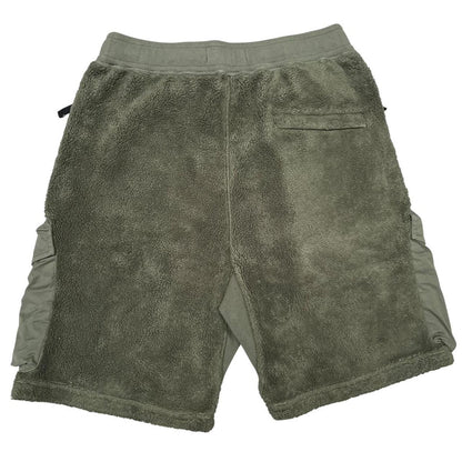 Stone Island AW 2021 Green Teddy Fleece Cotton Cargo Shorts