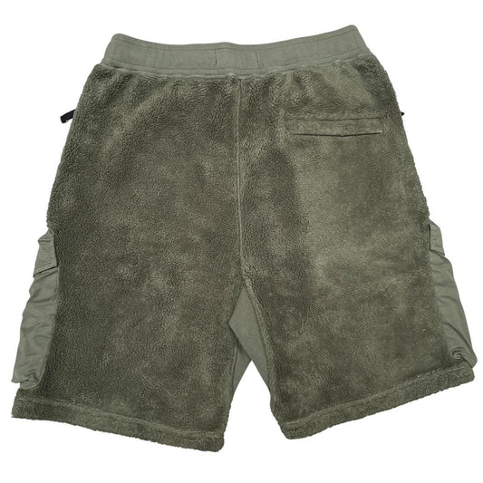 Stone Island AW 2021 Green Teddy Fleece Cotton Cargo Shorts