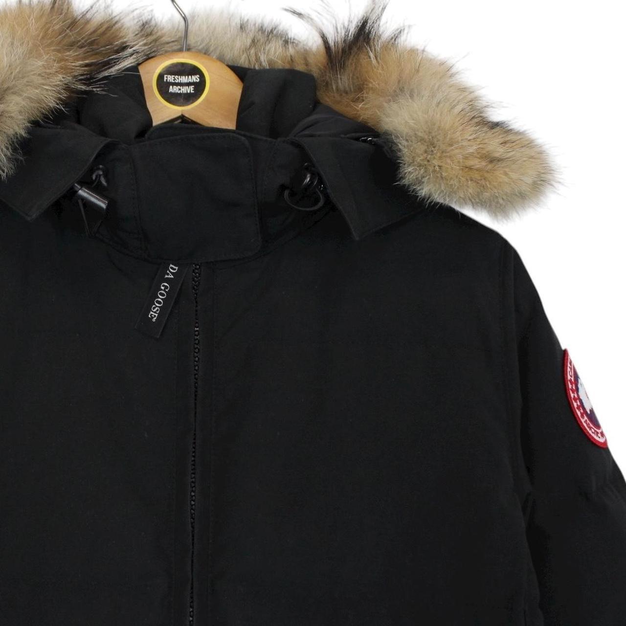 Canada Goose Black Chelsea Parka Heritage Down Jacket with Fur Trim