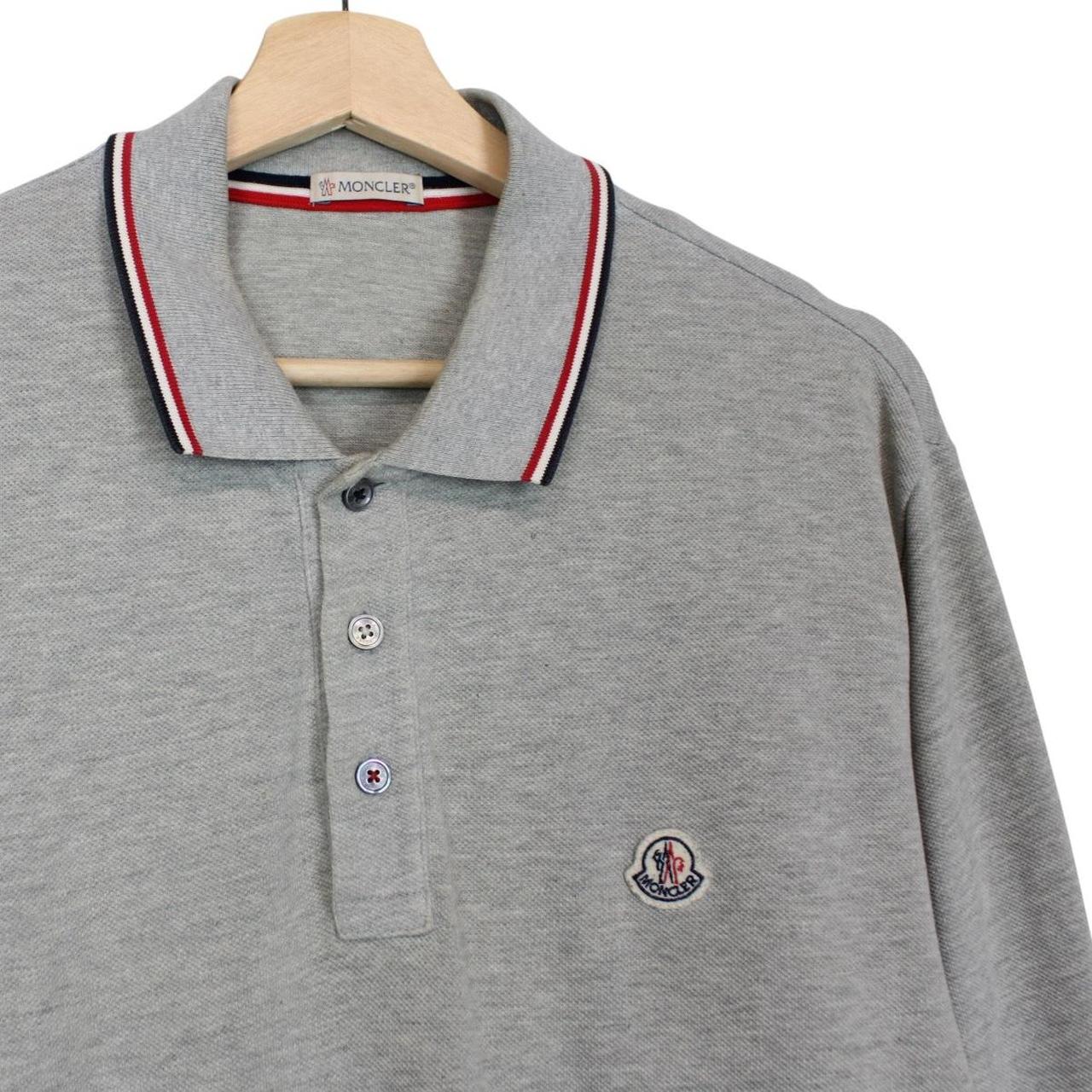 Moncler Maglia Manica Lunga Grey Long Sleeve Cotton Polo Shirt
