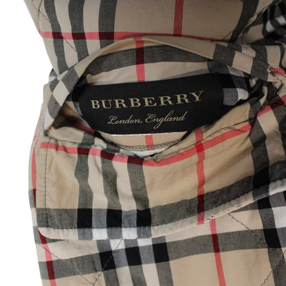 Burberry Tan Brown and Multicoloured Nova Check Reversible Quilted Vest Jacket