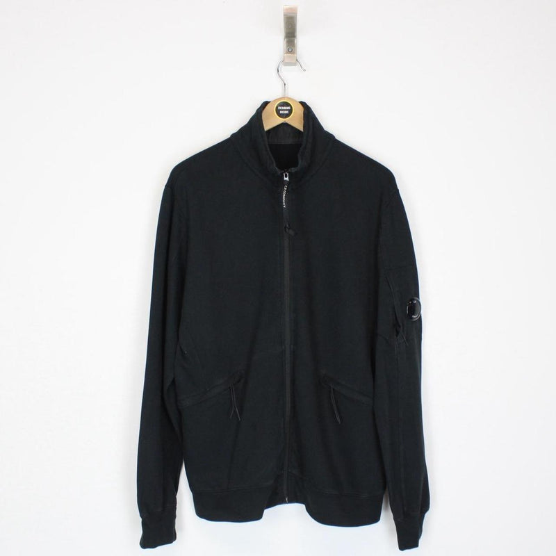 CP Company Navy Blue Goggle Lens Full Zip Cotton Sweatshirt Jumper