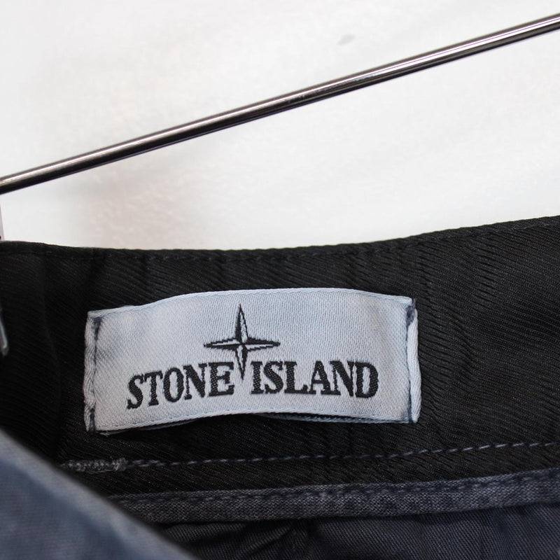 Stone Island SS 2022 Navy Blue Bermuda Cotton Cargo Shorts