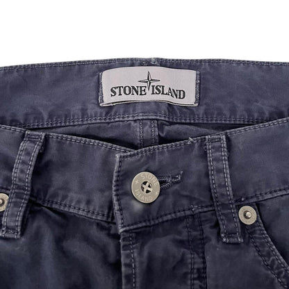 Stone Island SS 2014 Navy Blue Slim Fit Cotton Trousers