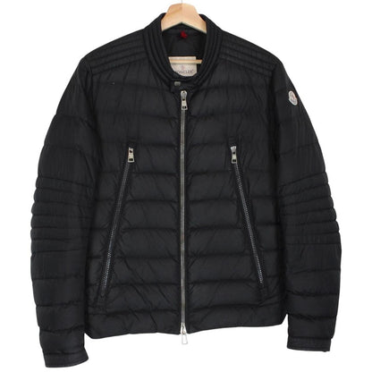 Moncler Amiot Black Full Zip Biker Down Jacket