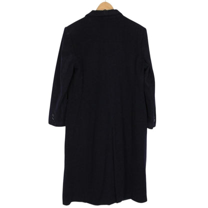 Vintage 90s Burberry Navy Blue Virgin Wool Blend Coat