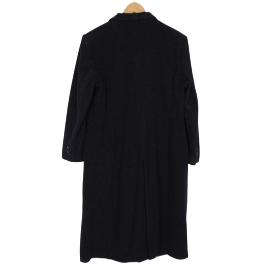 Vintage 90s Burberry Navy Blue Virgin Wool Blend Coat