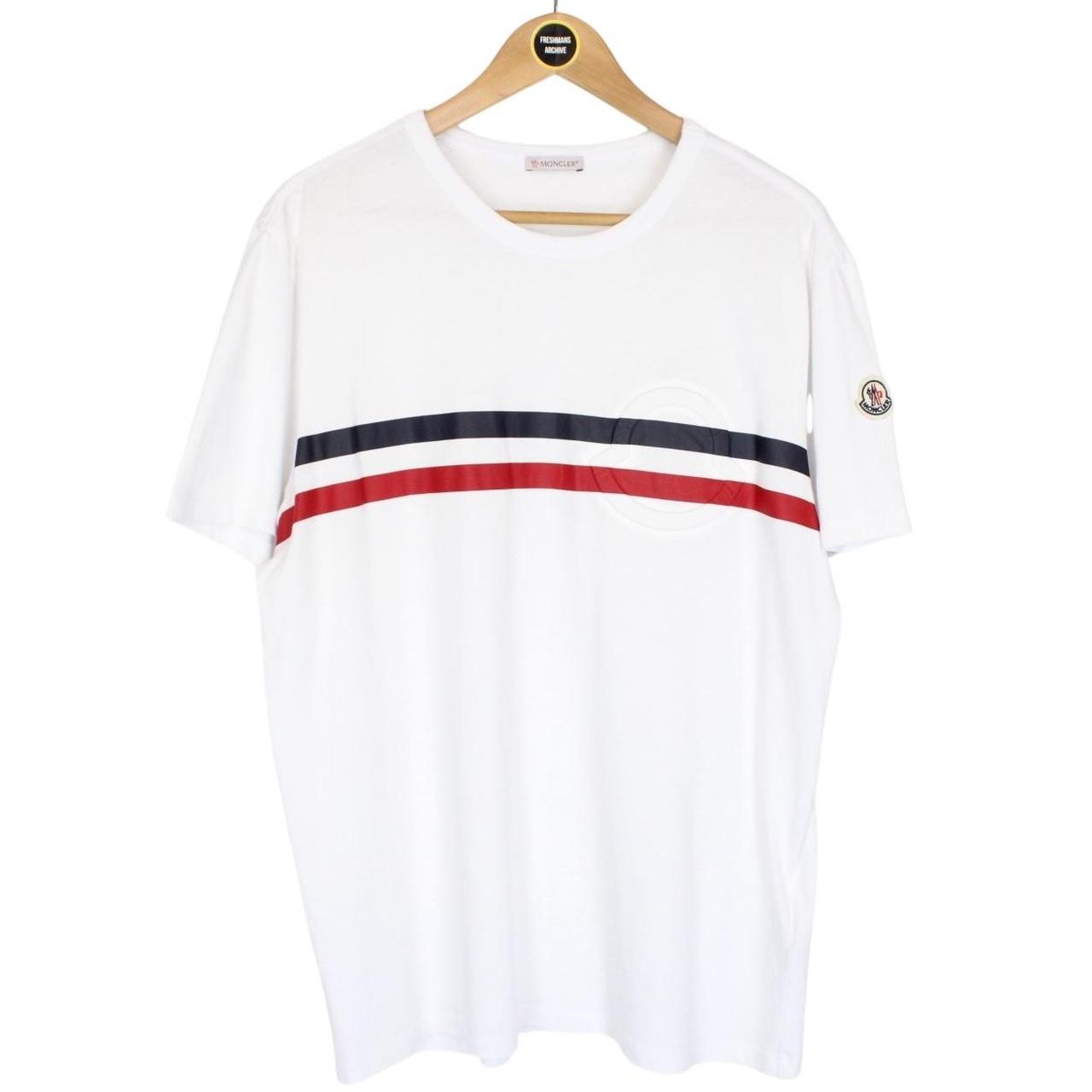 Moncler Maglia White Embossed Logo Short Sleeve T-Shirt