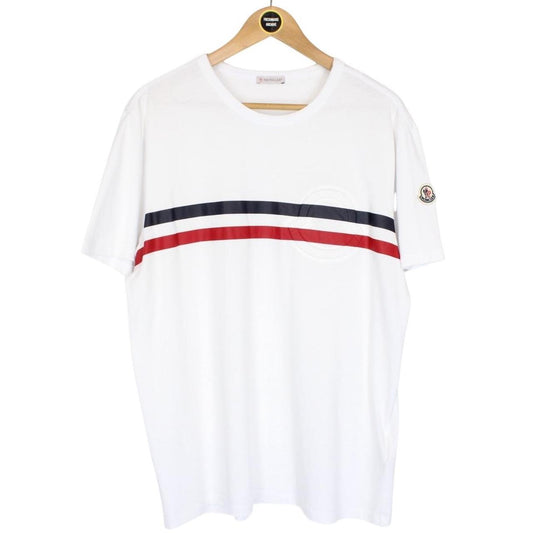 Moncler Maglia White Embossed Logo Short Sleeve T-Shirt
