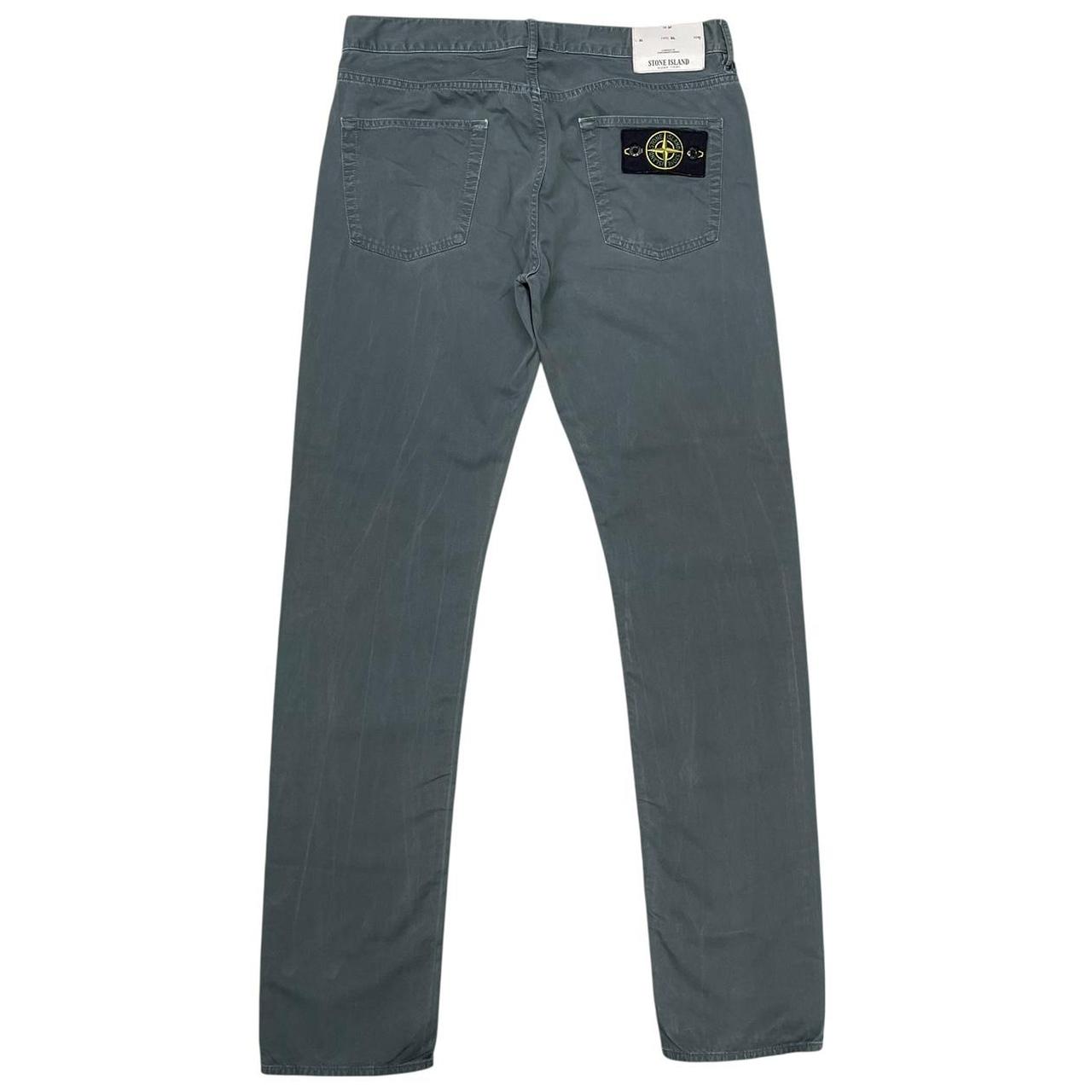 Stone Island Grey Slim Fit Cotton Trousers