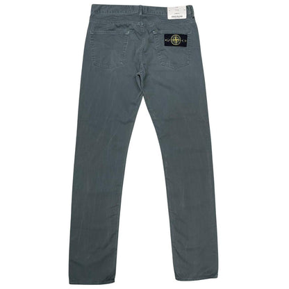 Stone Island Grey Slim Fit Cotton Trousers
