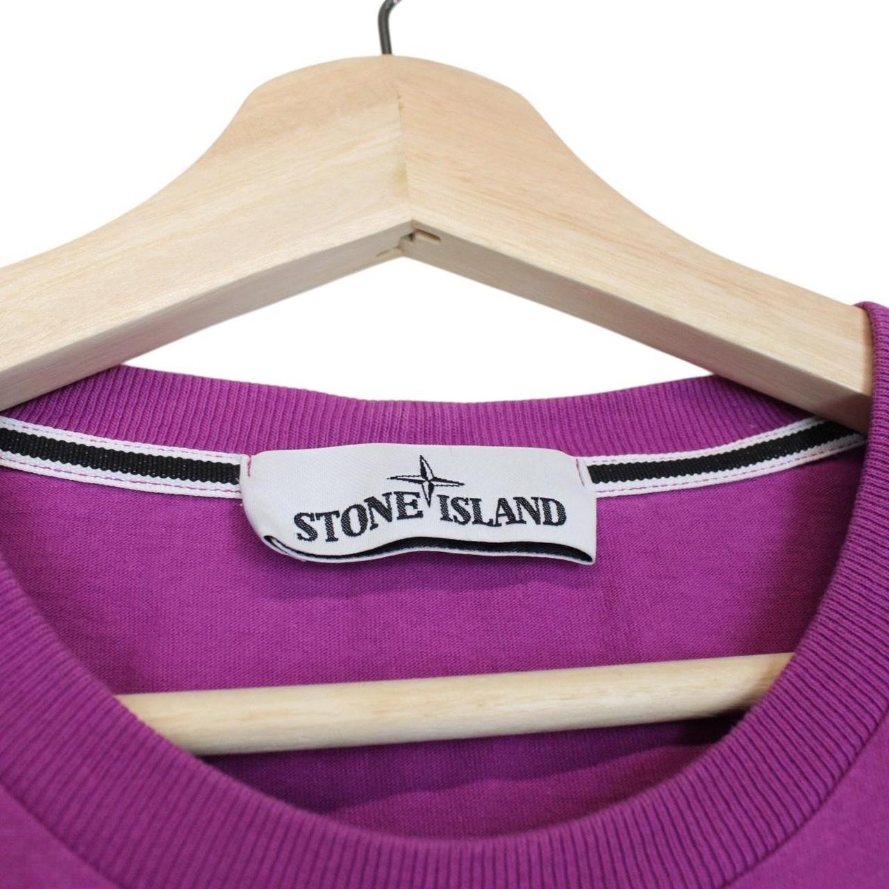 Stone Island Purple Long Sleeve Logo Print T-Shirt