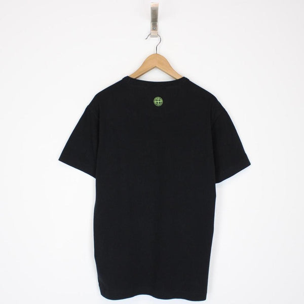 Stone Island AW 2019 Black Short Sleeve Compass Logo Print T-Shirt
