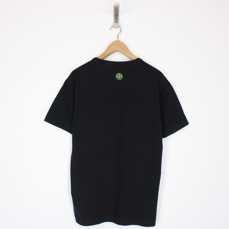 Stone Island AW 2019 Black Short Sleeve Compass Logo Print T-Shirt