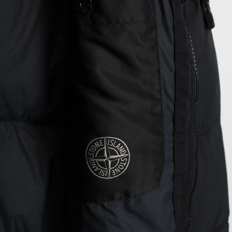 Stone Island AW 2021 Black Garment Dyed Crinkle Reps R-NY Down Puffer Jacket