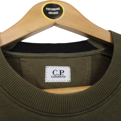 CP Company Khaki Green Goggle Lens Cotton Sweatshirt Jumper