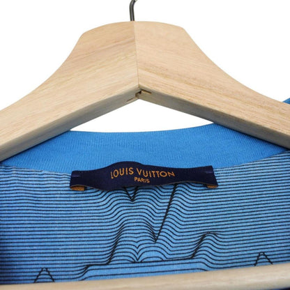 Louis Vuitton LV Blue 2054 Intarsia Print Short Sleeve Cotton T-Shirt