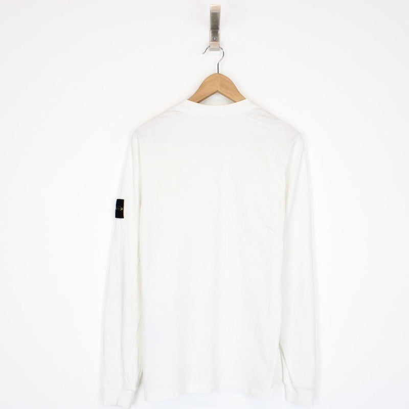 Stone Island White Long Sleeve Cotton T-Shirt