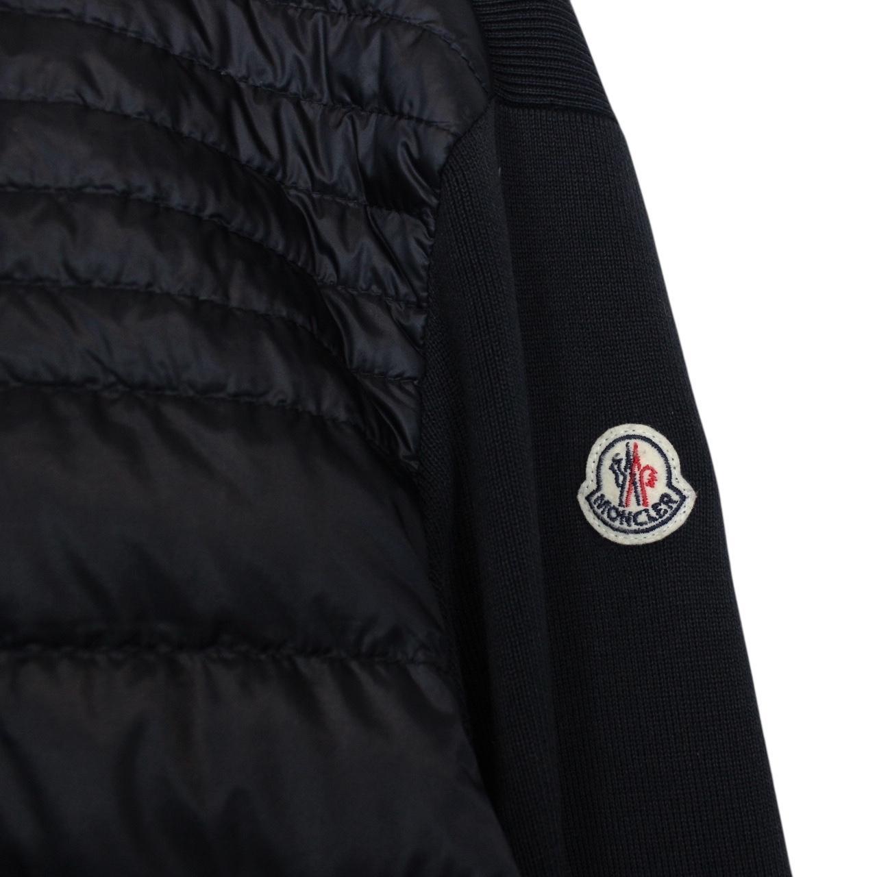 Moncler Navy Blue Full Zip Cotton/Nylon Cardigan Tricot Jacket