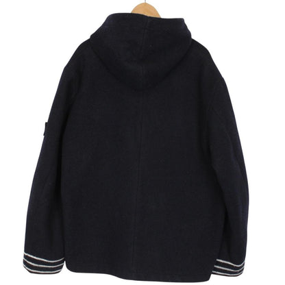 Vintage Stone Island AW 2003 Navy Blue Heavyweight Wool Blend Hooded Coat