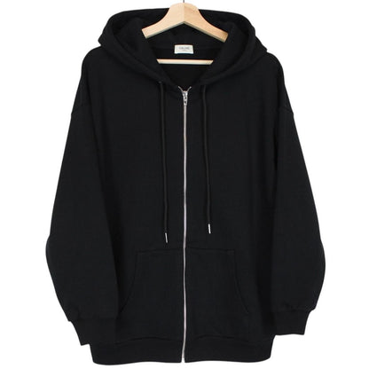 Celine Black and White Logo Print Full Zip Cotton Hoodie Jumper