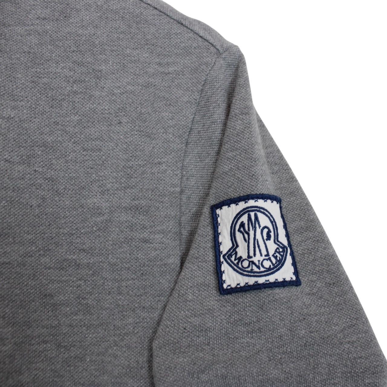 Moncler Gamme Bleu Grey Short Sleeve Cotton Polo Shirt