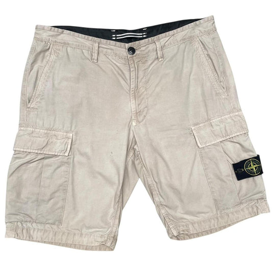 Stone Island SS 2018 Beige Bermuda Cotton Cargo Shorts