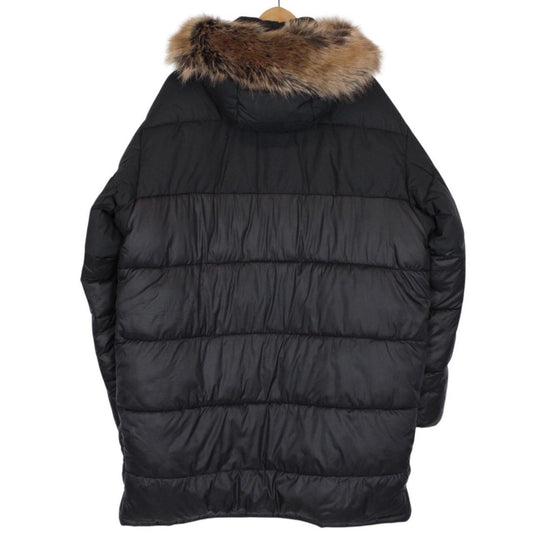 Barbour International Black Contrast Redford Faux Fur Hooded Parka Coat