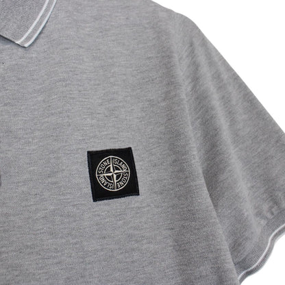 Stone Island Grey Short Sleeve Compass Cotton Polo Shirt