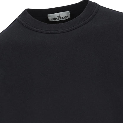 Stone Island SS26 Navy Blue Zip Pocket Cotton Garment Dyed Sweatshirt