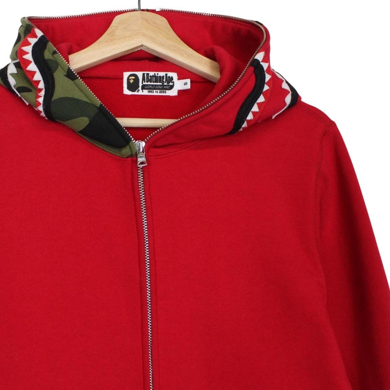Bape Red Camo Full Zip WGM Shark Hoodie Jumper
