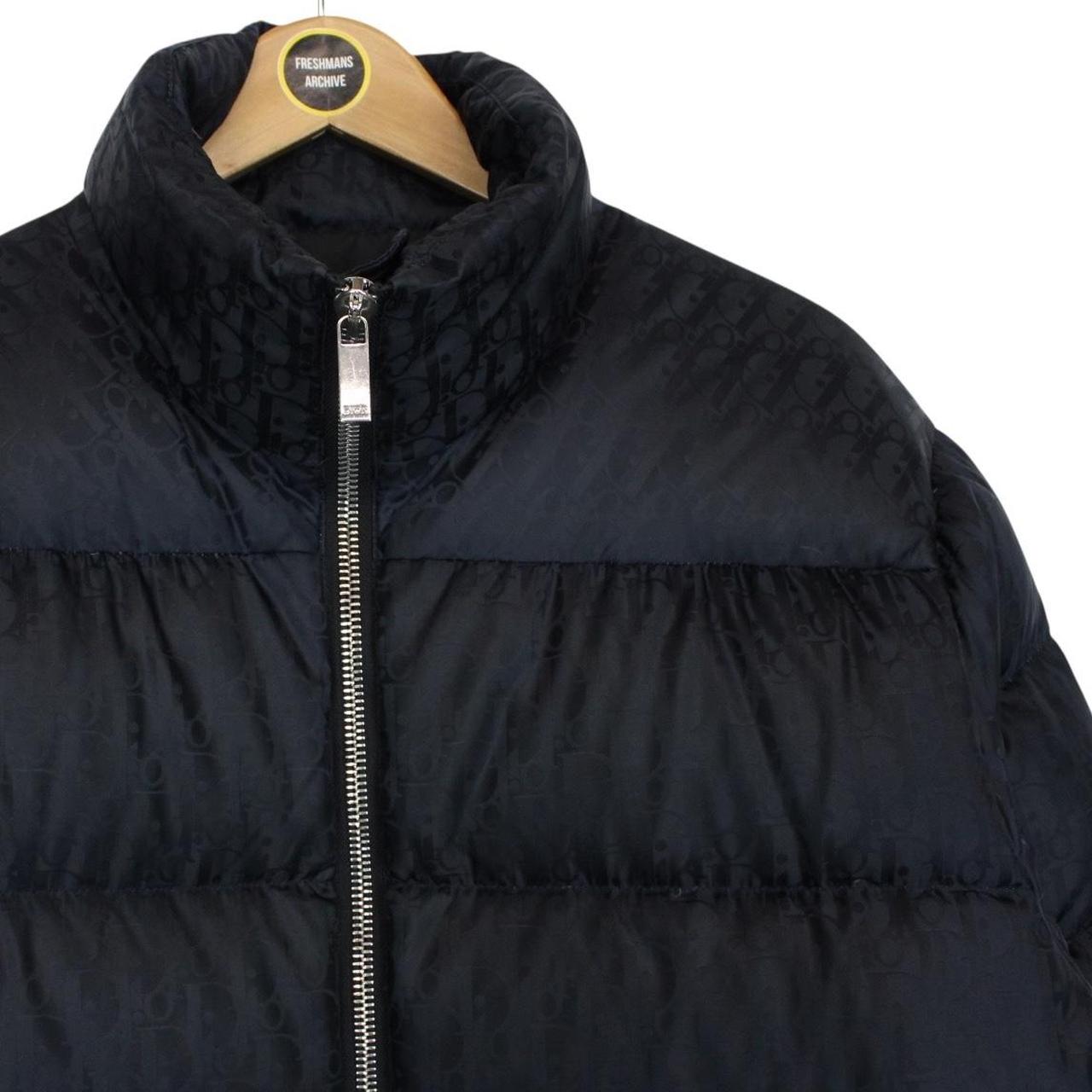 Dior Navy Blue Oblique Technical Full Zip Down Jacket