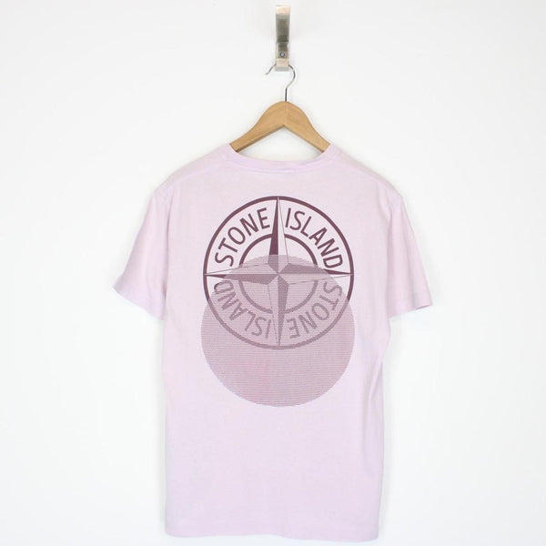 Stone Island SS 2022 Pink Short Sleeve Compass Logo T-Shirt