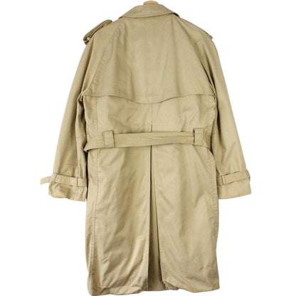 Burberry beige trench coat with Nova Check pattern, double breasted and belted design.